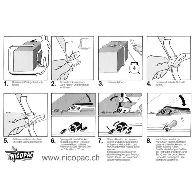 Bandspanner H-22 DELUX, 9 - 19 mm Bandbreite, für Polyester Textilkraftbänder (gewebt-, Fadenstruktur- und Komposit-Bänder). Robuste Ausführung