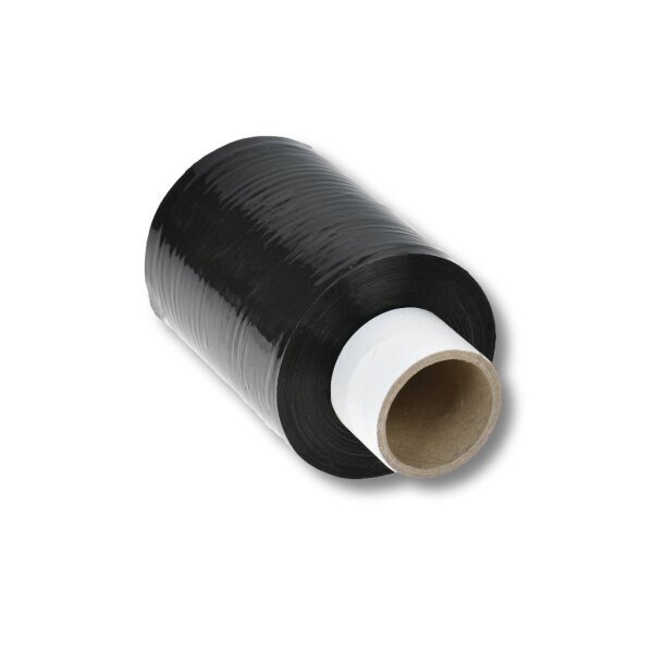 Bündelstretchfolie schwarz opac (blickdicht) mit Bremskern 100mm (Kernlänge 140mm) 23 my, 150m
