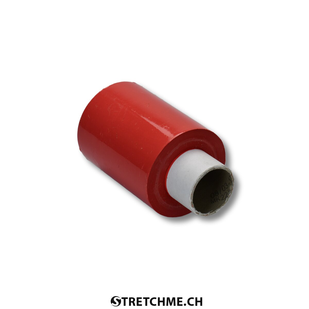 Bündelstretchfolie rot opac (blickdicht) mit Bremskern 100mm (Kernlänge 140mm) 23 my, 150m