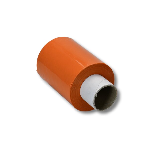 Bündelstretchfolie orange opac (blickdicht) mit Bremskern 100mm (Kernlänge 140mm) 23 my, 150m