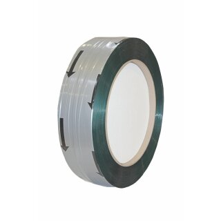 PET Umreifungsband grün 15,5 x 0,6 mm, Kern 406/150 mm, 2000 m Reisskraft 390 Kg