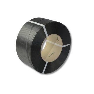 PP Umreifungsband schwarz 12 x 0,63 mm, Kern 280 mm, 2100 m Reisskraft 145 Kg