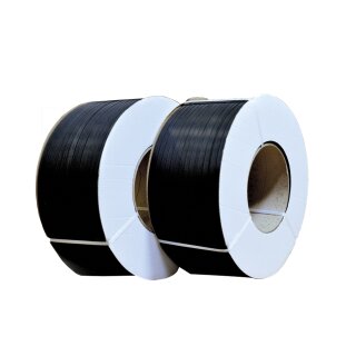 PP Umreifungsband schwarz 8 x 0,45 mm, Kern 200 mm, 4500 m Reisskraft 90 Kg