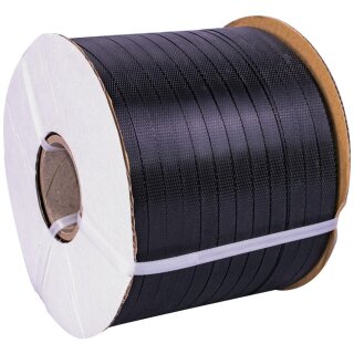 PP Umreifungsband schwarz 12,7 x 0,50 mm, Kern 63 mm, 600 m Reisskraft 175 Kg