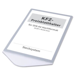 Preisblatthalter A4 Car-Fix Elegance: Stecksystem für KFZ: Front-Seitenscheibe