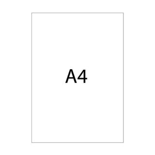 Etiketten Weiss, A4, 1/1, 210 x 297 mm, Acrylatkleber permanent 250 Blatt/Karton