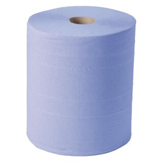 Reinigungspapier Rolle blau Maxi, Wischtuch, Grossrolle aus Recyclingpapier, 36 cm x 360 m, perforiert, 3-lagig blau