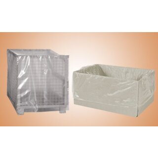 LDPE-Seitenfaltensäcke, transparent, lebensmittelecht, gleitfähig, 550+500x1300 mm, 70 my