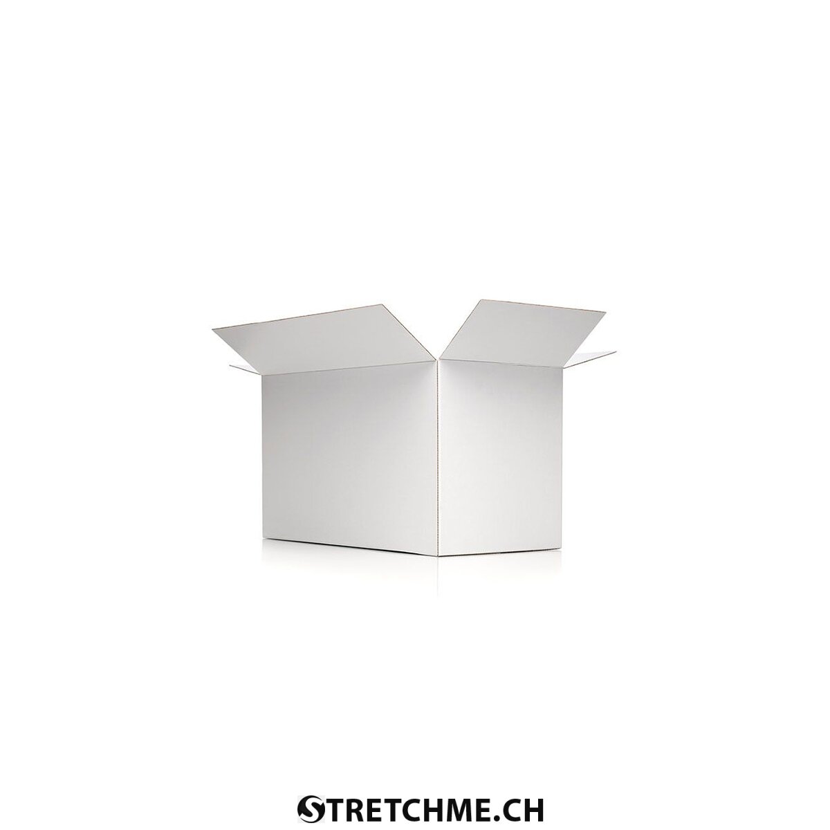 Faltkarton FEFCO 0201 2-wellig aus Wellpappe, weiss/braun EB-Welle, innen 520x230x336 mm, aussen 528x238x344 mm, mit Zusatzrille, 102, 112, 204, 224, 306 mm (von unten)