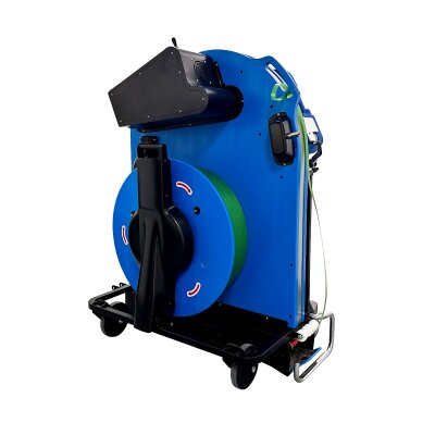 Ergonomische Halbautomatische Umreifungsmaschine, bis 2.80 m Höhe, für PP-/ und PET-Bänder, 406 mm/150 mm Rollenkern Durchmesser