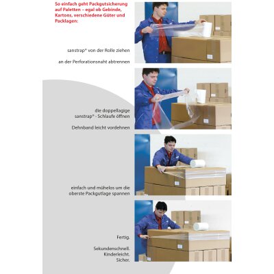 PE-Stretch-Dehnband sanstrap 100, 100mm x 1200 mm x 40 my