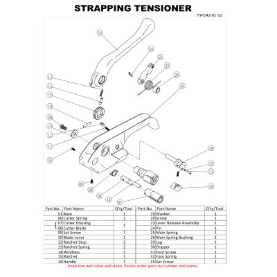 Bandspanner für Textilbänder (Gewebt-, Fadenstruktur- und Komposit-Bänder) und PP-Bänder, 19 - 25 mm Bandbreite