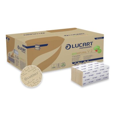 Falt-/ Papierhandtücher, V-Falz, gefaltet: L 10.50 / B 21 cm, 2-lagig, beige