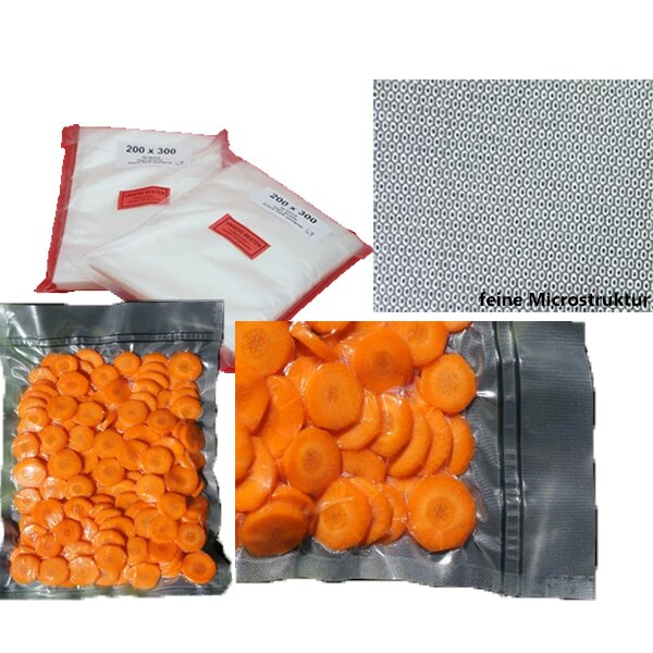 Struktur Vakuumbeutel 90my, 10 x 15 cm transparent