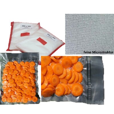 Struktur Vakuumbeutel 90my, 13 x 22 cm transparent