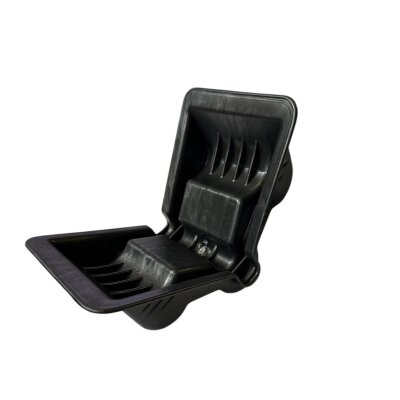 Kantenschutzecke Kunststoff „Medium“, 40–50-60 mm – mit Wellenprofil zur Bandführung, Schwarz