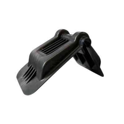 Kantenschutzecke Kunststoff „Jumbo Large“, 40–50-60 mm – mit Bandführung & Riffelung, Schwarz