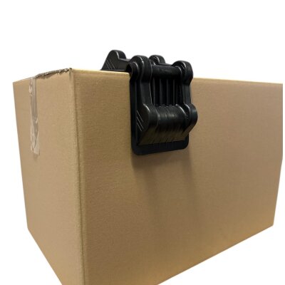 Kantenschutzecke Kunststoff „Jumbo Large“, 40–50-60 mm – mit Bandführung & Riffelung, Schwarz