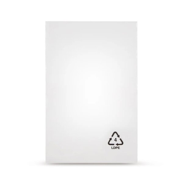 LDPE-Flachbeutel 400 x 600 mm transparent, 100 my, mit PE-Logo, Bodennaht
