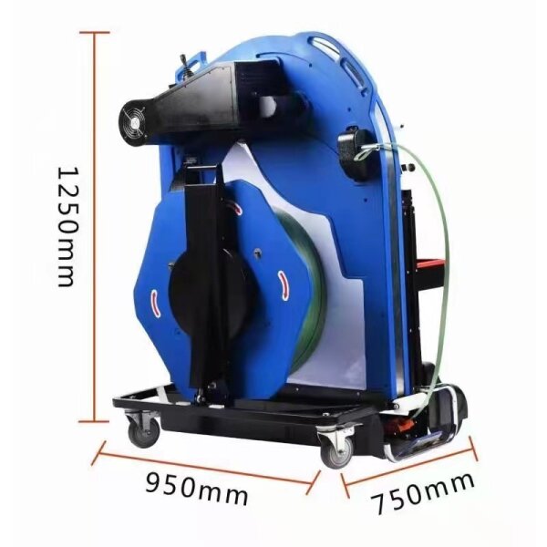 Miete: Ergonomische Halbautomatische Umreifungsmaschine bis 2,80 m Höhe für PP-/PET-Bänder (Rollenkern 406/150 mm)