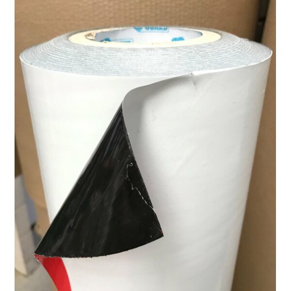Selbstklebende UV-Schutzfolie für glatte bis leicht strukturierte Oberflächen, Oberseite weiss, Unterseite schwarz (UV-Blocker) (88 µm) Schutzfolie, 1000 mm x 70 m, für Metall, Alu, Edelstahl, PVC, Holz sowie Lacke und Pulverbeschichtungen